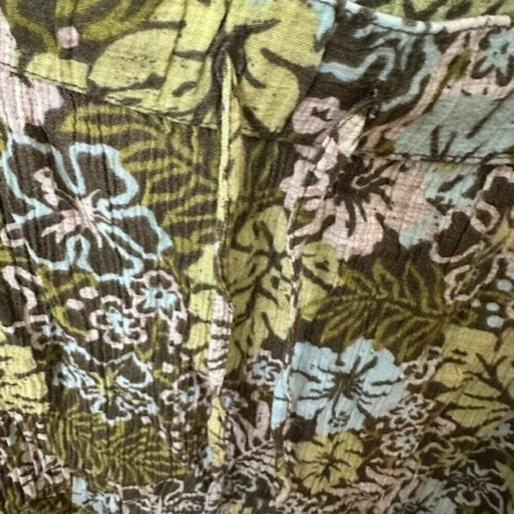 Jaclyn Smith Ladies Skirt 2X Olive Floral Knee Length Soft Pleats - Picture 4 of 5